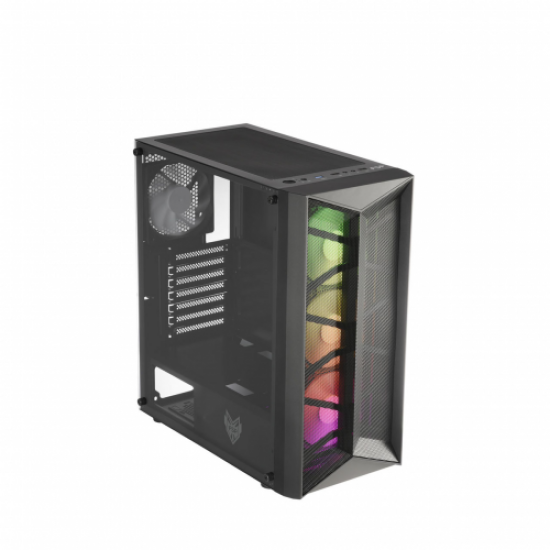 FSP CMT211A Mid Tower, 550W Siyah, Temperli Cam, RGB, ATX GAMING KASA