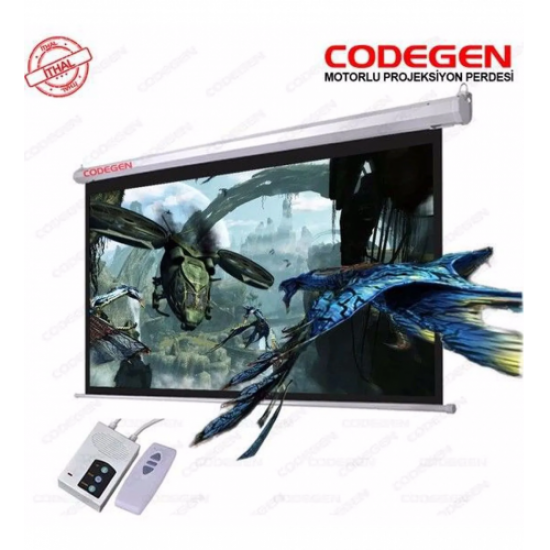 Codegen EX-30 MOTORLU PROJEKSİYON PERDESİ 300x225 (Arkası Siyah Fonlu - Duvar/Tavan Asılabilir)