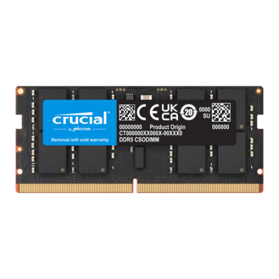 CRUCIAL CT16G64C52CS5, 16Gb, 6400Mhz, DDR5, CL52,  SODIMM, Notebook RAM (By Micron)