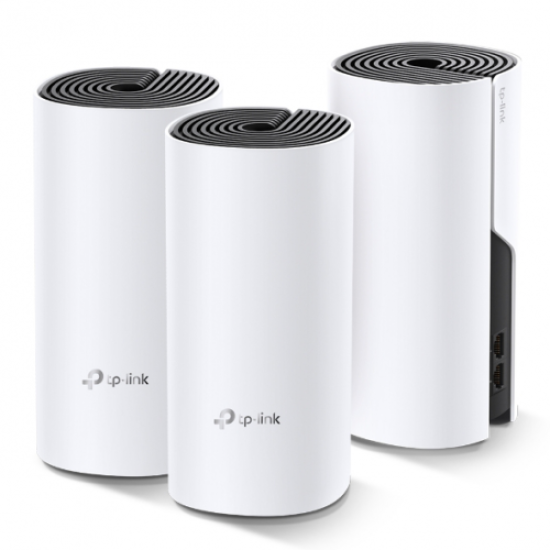 TP-LINK DECO-E4, AC1200, Üçlü Mesh, 1200Mbps, Dual Band, 2Port Megabit Lan, 370m2 Çekim Alanı, Router, Geniş Alan İnternet Ağı Sağlayıcısı