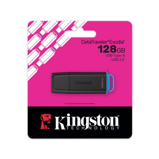 KINGSTON DTXG2/128GB USB 3.2 DataTraveler Exodia Gen 1 Flash Bellek (Siyah-Mavi)