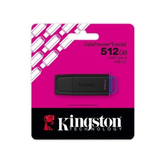 KINGSTON DTXG2/512GB USB 3.2 DataTraveler Exodia Gen 1 Flash Bellek (Siyah-Mor)