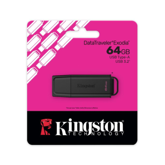 KINGSTON DTXG2/64GB USB 3.2 DataTraveler Exodia Gen 1 Flash Bellek (Siyah)