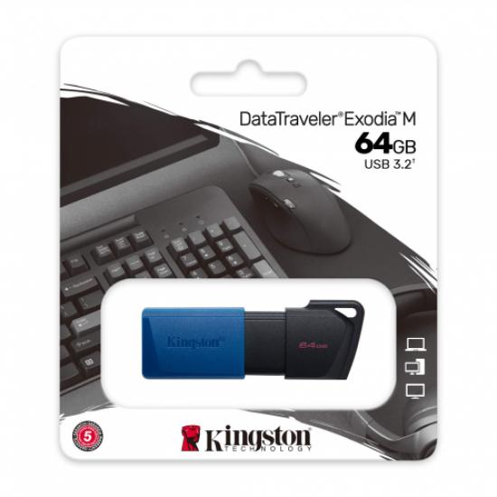 KINGSTON DTXM/64GB USB 3.2 Data Traveler Exodia M Flash Disk (Siyah-Mavi)