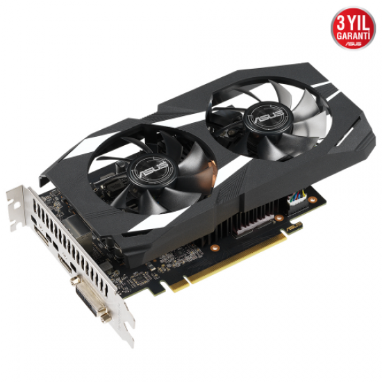 ASUS DUAL-GTX1650-O4GD6-P-EVO, 4Gb, GDDR6, 128Bit, 1xDVI, 1xHDMI, 1xDP GAMING Ekran Kartı