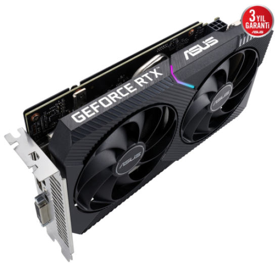 ASUS DUAL-RTX3050-O8G-V2 8GB, GDDR6, 128Bit, 1xHDMI, 1xDP, 1xDVI, GAMING Ekran Kartı