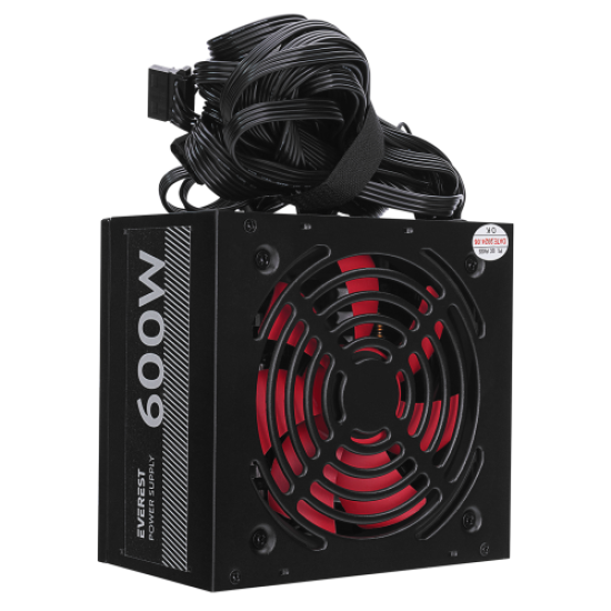 EVEREST EPS-600A, Peak 600W, 12cm Fan, ATX, Aktif PFC, GAMING Power Supply (PSU) Bulk