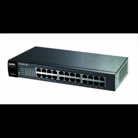 ZyXEL ES1100-24E 24 Port, MegaBit, Yönetilmez, Fast-Ethernet, Sessiz Switch