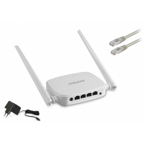 EVEREST EWR-301, 4Port, 300Mbps, 2.4Ghz Wifi, Masaüstü, Megabit, Repeater, Router, Access Point