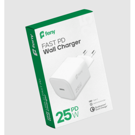 FENY FN-C25, 25W, Type-C, Akıllı Isı Kontrol Chip, Qualcomm Quick Charge 3.0, ŞARJ Adaptörü