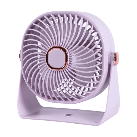 FENY FN-F55, MOR, 3 Kademeli Hız, 4’’ Kanat, Masaüstü, Dahili 800mAh Bataryalı, Type-C Şarj Girişli, Vantilatör