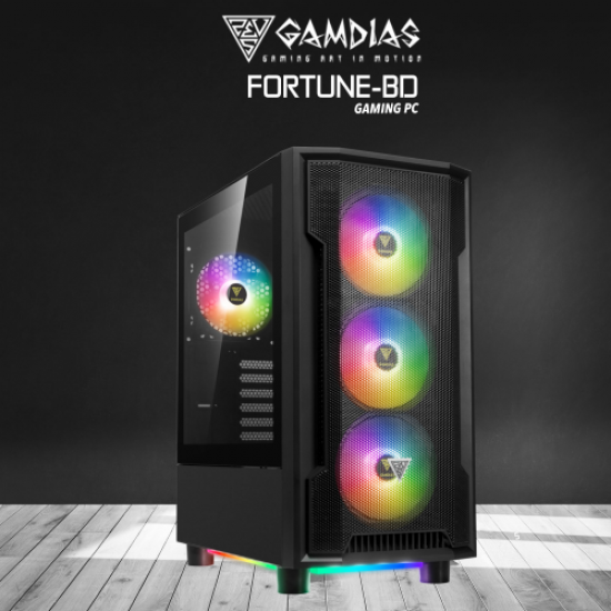 GAMDIAS FORTUNE-BD, i7-12700F, 16Gb DDR5 Ram, 512Gb NVMe SSD, 12Gb GDDR6 RTX3060 Ekran Kartı, 750W Kasa, Free Dos GAMING PC