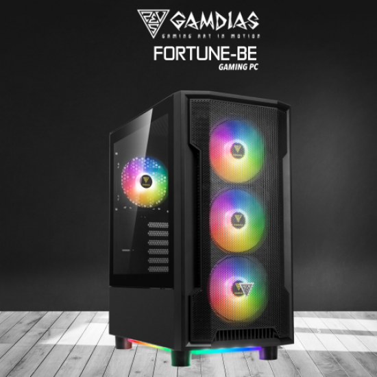 GAMDIAS FORTUNE-BE, i7-12700F, 16Gb DDR5 Ram, 500Gb NVMe SSD, 8Gb GDDR6 RTX3060TI Ekran Kartı, 750W Kasa, Free Dos GAMING PC