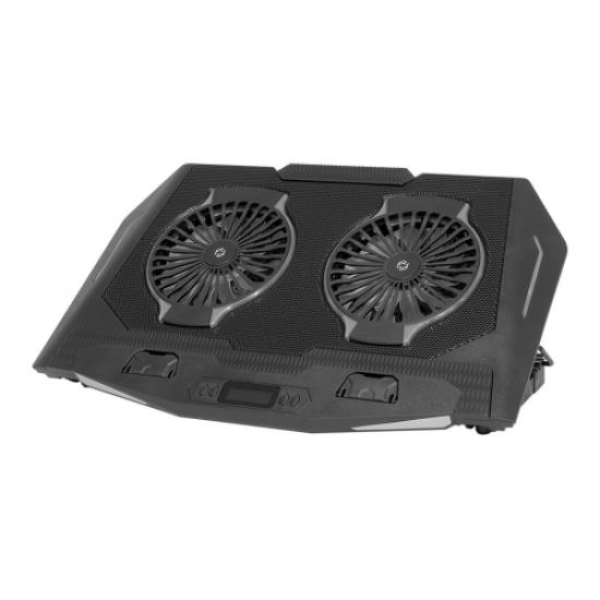 FRISBY FNC-5250ST 2 adet x 14cm Fan, RGB Aydınlatma, 10’’-17’’ Gaming Notebook Soğutucu, 5 Kademeli Stand, İşlevsel Telefon Tutucu (Siyah)