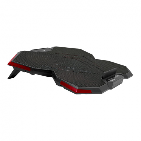 FRISBY FNC-5255B (4x14cm 1x7cm) 5 adet Fan, 10’’-17’’ Gaming Notebook Soğutucu, Ayarlanabilir Hız, 3 Kademeli Stand, Kırmızı Ledli (Siyah)