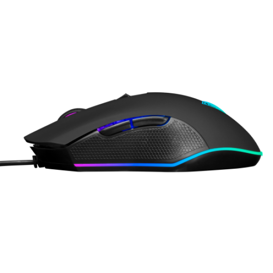 GAMDIAS AURA GS2, Çok Renkli Aydınlatma,  USB Kablolu, 6 Tuşlu, Gaming Mouse, 3600DPI, Siyah