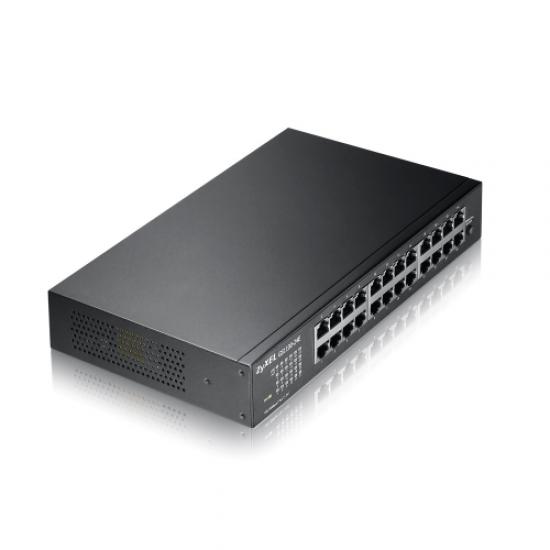 ZyXEL GS1100-24E V3, 24 Port, GigaBit, Yönetilemez, Sessiz, Rackmount Switch