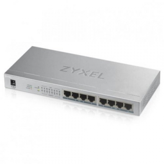 ZyXEL GS1008HP, 8 Port Poe, GigaBit, 60W Yönetilemez, Masaüstü Switch