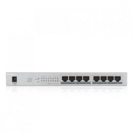 ZyXEL GS1008HP, 8 Port Poe, GigaBit, 60W Yönetilemez, Masaüstü Switch