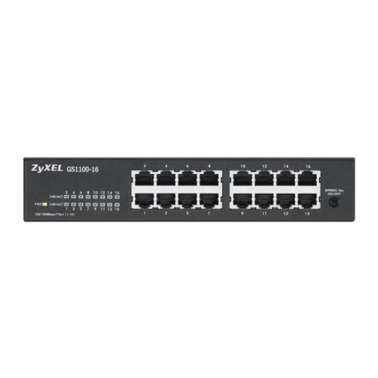 ZyXEL GS1100-16 V3, 16 Port, GigaBit, Yönetilemez, Masaüstü Switch