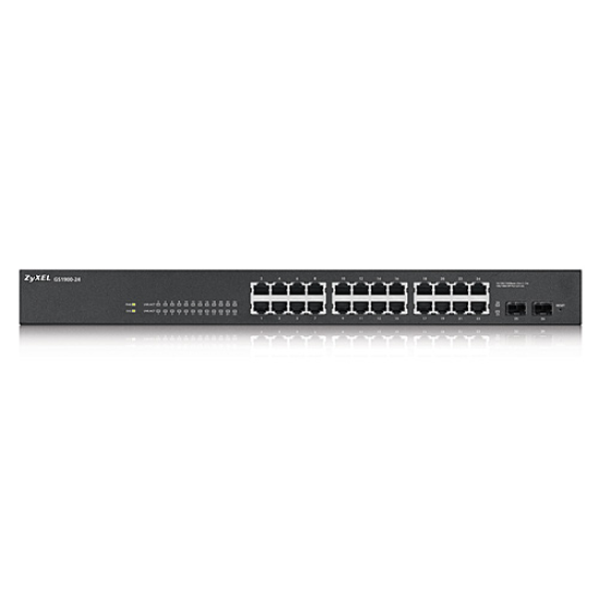 ZyXEL GS1900-24 24P, 24 Port, GigaBit, 2xGigabit SFP, Yönetilebilir, Rackmount Switch