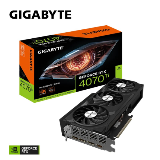 GIGABYTE GV-N407TWF3OC-12GD, RTX4070TI, WINDFORCE OC, 12Gb, GDDR6, 192BIT, 1xHDMI, 3xDP, GAMING Ekran KARTI