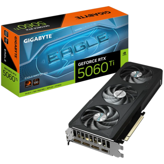 GIGABYTE GV-N506TEAGLEMAX OC-16GD, RTX5060TI, EAGLE MAX OC, 16Gb, GDDR7, 128BIT, 3 Fanlı, 1xHDMI, 3xDP, GAMING Ekran KARTI