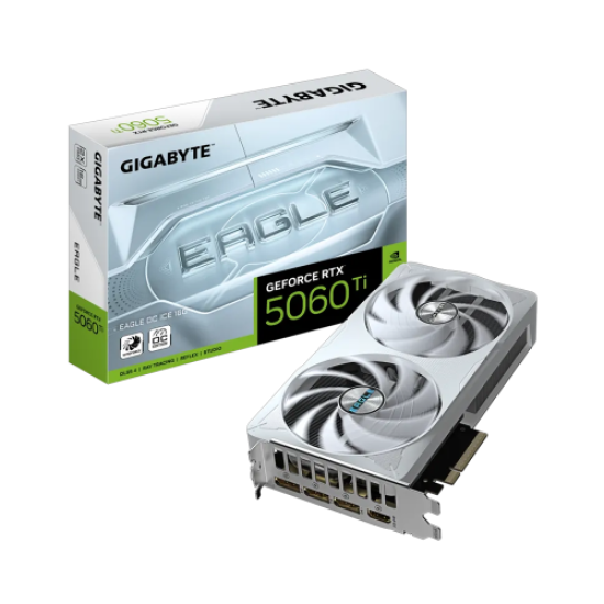 GIGABYTE GV-N506TEAGLE OC ICE-16GD, RTX5060TI, EAGLE OC ICE, 16Gb, GDDR7, 128BIT, 2 Fanlı, 1xHDMI, 3xDP, GAMING Ekran KARTI