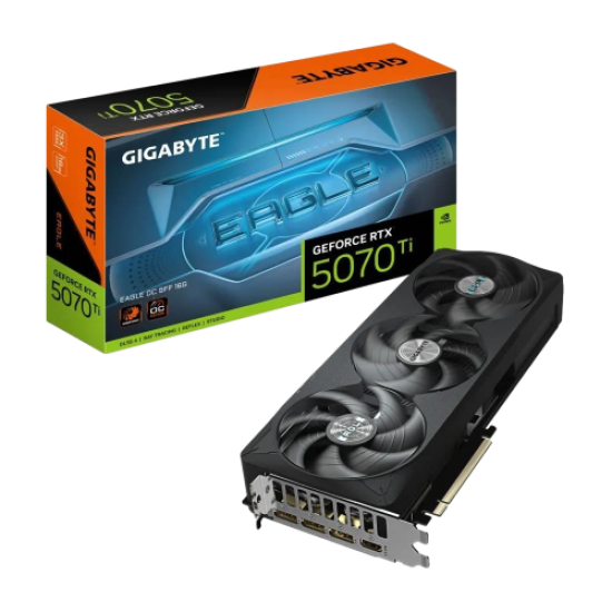 GIGABYTE GV-N507TEAGLE OC-16GD, RTX5070TI, EAGLE OC, 16Gb, GDDR7, 256BIT, 3 Fanlı, 1xHDMI, 3xDP, GAMING Ekran KARTI