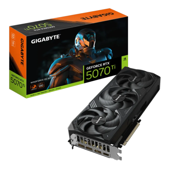 GIGABYTE GV-N507TWF3OC-16GD, RTX5070TI, WINDFORCE OC, 16Gb, GDDR7, 256BIT, 3 Fanlı, 1xHDMI, 3xDP, GAMING Ekran KARTI