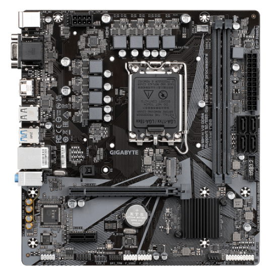 GIGABYTE H610M-H-V2 rev.1.0, 2xDDR4, M.2, D-SUB, HDMI, 12-13.Nesil, LGA1700 Soket, Anakart