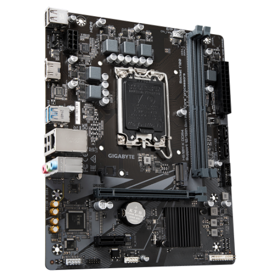 GIGABYTE H610M K rev.1.0, 2xDDR4, M.2, HDMI, 12-13.Nesil, LGA1700 Soket, Anakart