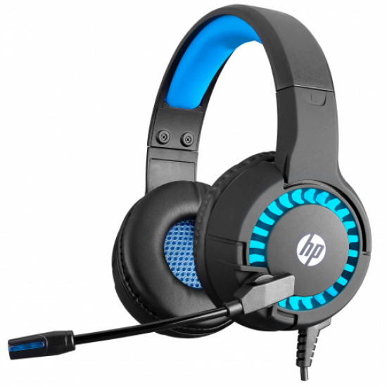 HP DHE-8011U, Mavi LED Aydınlatmalı, Mikrofonlu  Gaming Kulaklık, Siyah