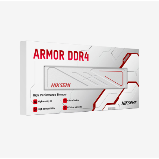 HIKSEMI ARMOR White, HSC416U32E2, 16GB, DDR4, 3200Mhz, CL22, XMP 2.0, Soğutuculu, Desktop, Gaming RAM