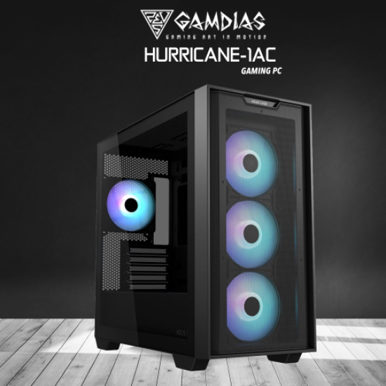 GAMDIAS HURRICANE-1AC, RYZEN 5 7600, 32Gb DDR5 Ram, 1Tb NVMe SSD, 8Gb GDDR6 RTX4060 Ekran Kartı, 750W Kasa, Free Dos GAMING PC TAVSİYESİ