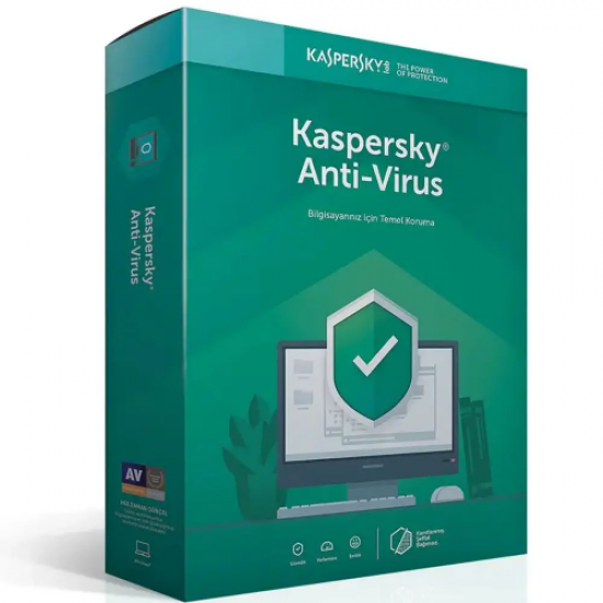 Kaspersky ANTIVIRUS 2 Kullanıcı, 1 YIL, Kutulu Ürün