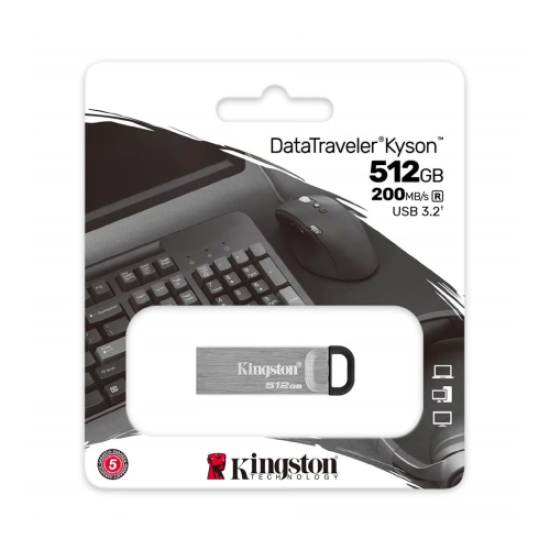 KINGSTON DTKN/512GB USB 3.2 Data Traveler Kyson Flash Disk (Siyah-Gri)