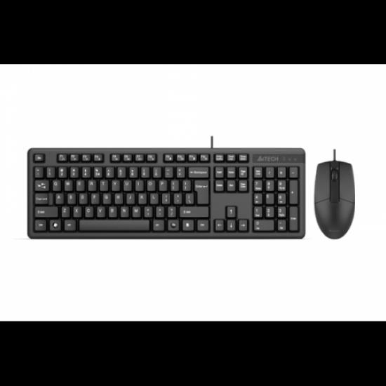 A4 TECH KK-3330, Siyah, USB Kablolu, Türkçe Q, Multimedya, Klavye Mouse Set