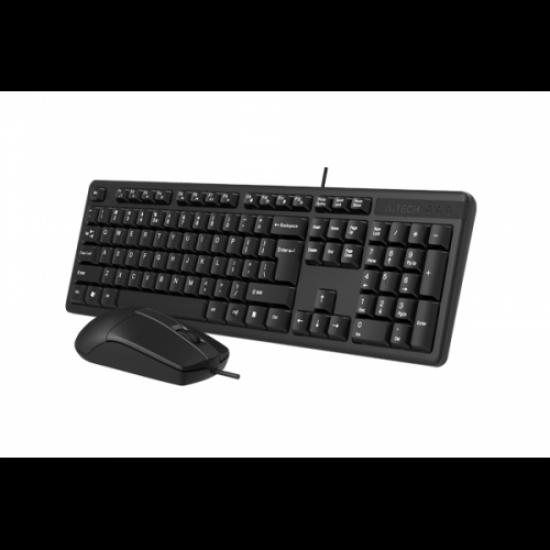 A4 TECH KK-3330, Siyah, USB Kablolu, Türkçe Q, Multimedya, Klavye Mouse Set