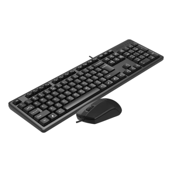 A4 TECH KR-3330, Siyah, USB Kablolu, Türkçe Q, Multimedya, Klavye Mouse Set