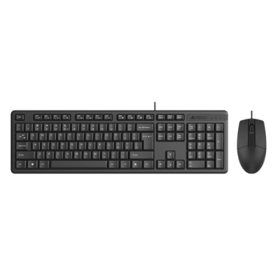 A4 TECH KR-3330S, Siyah, USB Kablolu, Türkçe Q, Multimedya, Klavye Mouse Set