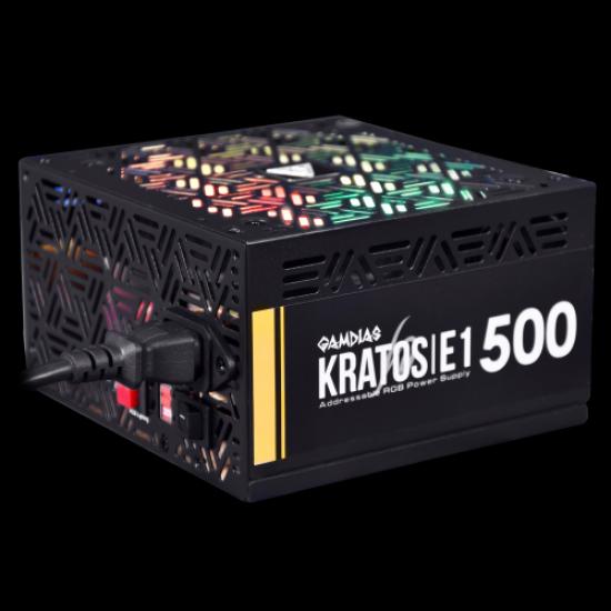 GAMDIAS KRATOS E1-500, 500W, RGB, GAMING, ATX, Power Supply (PSU)