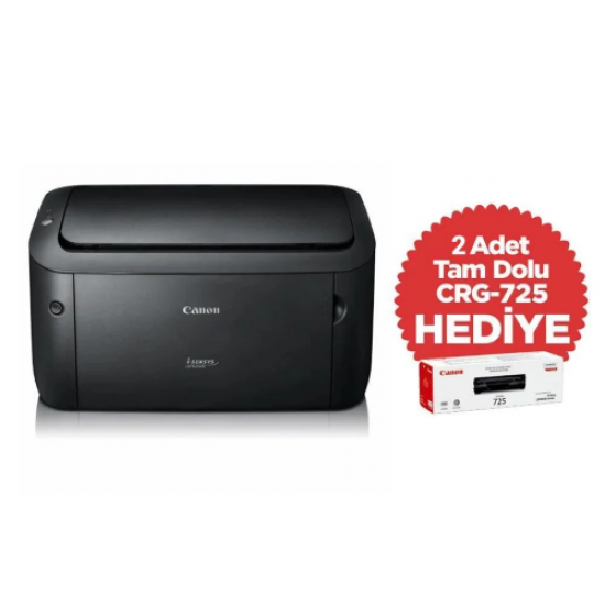 CANON i-SENSYS LBP6030B, Lazer Yazıcı (Siyah), Orjinal 2adet CRG725 Toner Hediyeli (Dakikada 18 Sayfa)