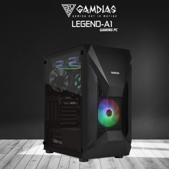 GAMDIAS LEGEND-A1, i5-12400F, 16Gb Ram, 500Gb NVMe SSD, 4Gb GDDR5 R9 370 Ekran Kartı, 500W Kasa, Free Dos GAMING PC