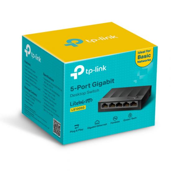 TP-LINK OMADA LS1005G, Green Tech, 5Port, GigaBit, Yönetilemez, Masaüstü Switch