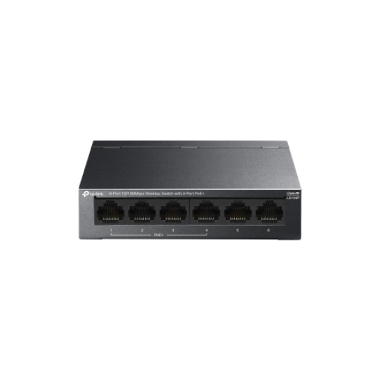 TP-LINK LS106P, Green Tech, 6 Port, MeggaBit, 4 Port PoE+ 65W, Metal Kasa, Yönetilemez, Masaüstü Switch