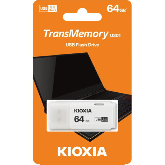 KIOXIA U301W 64GB USB 3.2 Gen1 TransMemory Flash Disk (Beyaz)