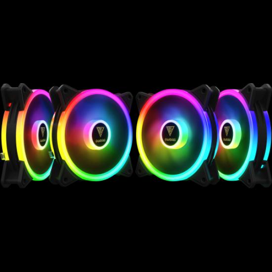 GAMDIAS AEOLUS M2-1204R, 120mm, RGB, Kasa Fanı (Kumandalı 4lü Pack)