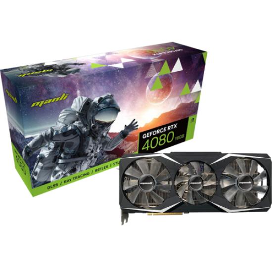 MANLI M-NRTX4080/6RMHPPP-M3520, GEFORCE RTX4080, 16Gb, 256Bit, GDDR6X, 1xHDMI, 3xDP GAMING Ekran Kartı