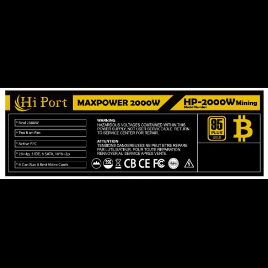 HIPORT MAXPOWER, MX2000W, 2000W, GAMING, ATX, Power Supply (PSU)